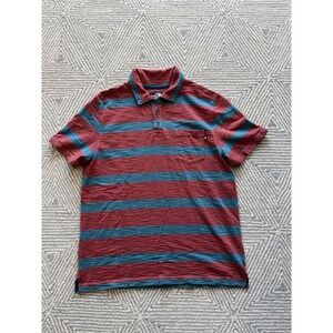 North Face Pocket Polo Shirt‎ - Red/Blue - Large